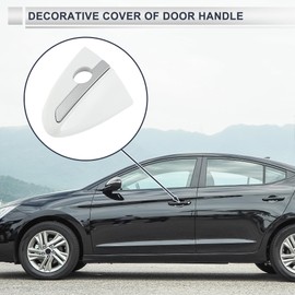 X AUTOHAUX Front Left Door Handle Lock Cylinder Cover for Toyota Corolla 2014-2018 ABS White 1 Pc