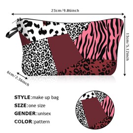 BSITSSS Cosmetic bag, toiletry bag, women's pink leopard print, make-up organiser, make-up bag, travel bag, leopard bag for all your beauty products and hair care, pink, Women's Pink Leopard Print