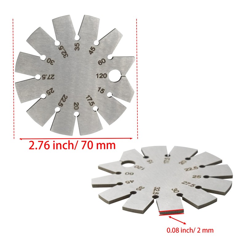 Adyoney 3 PCS Brushed Silver 15-120 Degree Bevel Gauge, Stainless