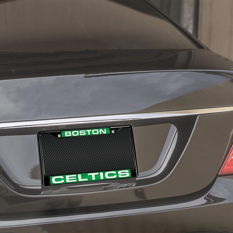 Rico Boston Celtics Black Metal License Plate Frame Holder