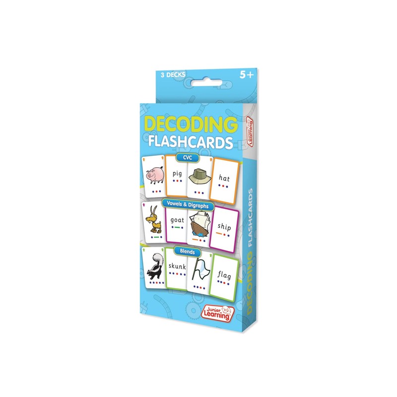 Junior Learning Decoding Flashcards, 162 Cards, Ages 5+, Language &