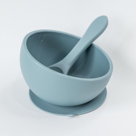 Babeehive Goods Bowls | Stress-Free, Mess-Free Mealtime | Food-Grade Silicone | Sturdy Suction Bowl and Soft Silicone Spoon | Soft, Flexible Silicone | Perfectly Sized, BPA-Free (Duck)