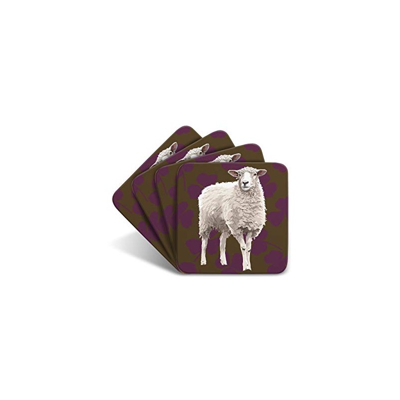 Sheep - Set of 4 Coasters - Leslie Gerry Animal