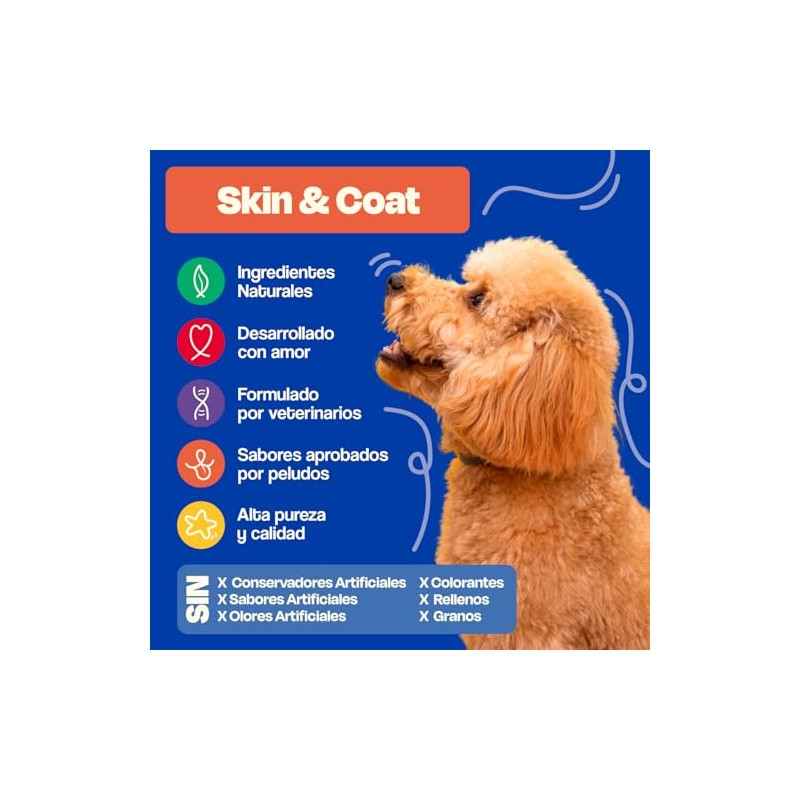 Dogelthy Pack de 2 Skin & Coat Suplemento para Piel