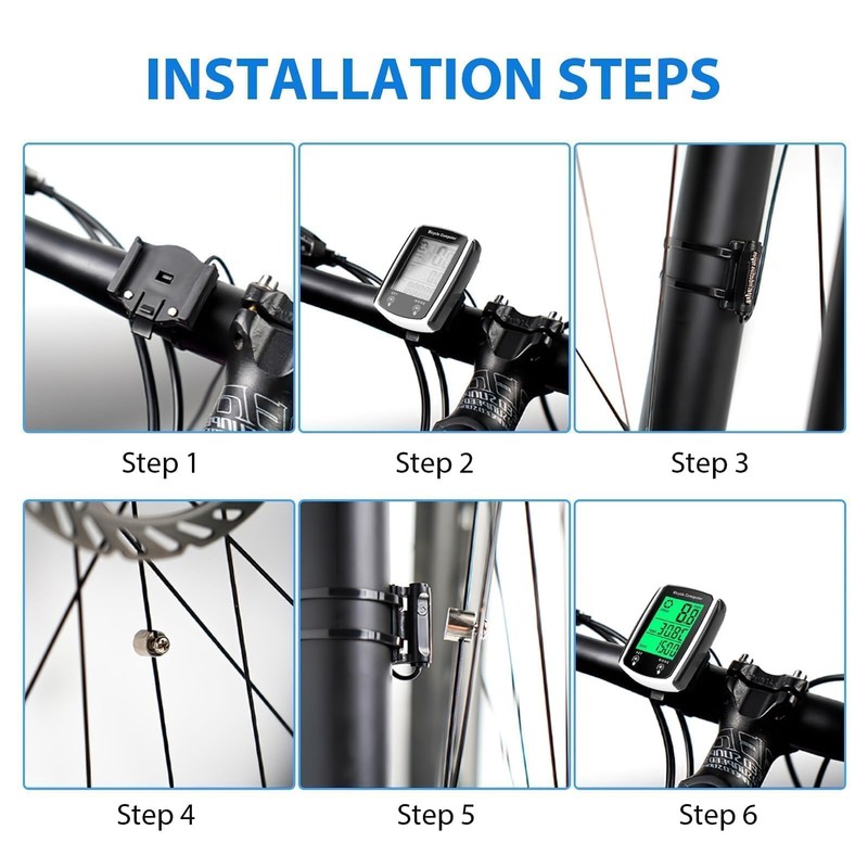 Bicycle Computer IPX6 Waterproof Bicycle Computer, Speedometer Multi-Function, Bicycle Speedometer