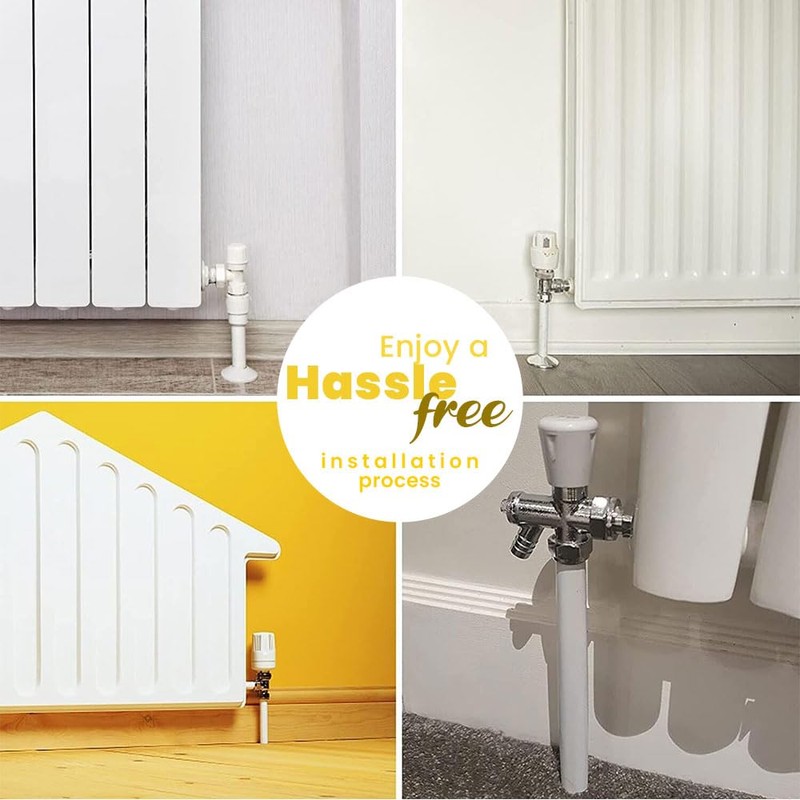 ANGIX 8 x Radiator Pipe Covers Sleeves White 15mm -