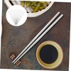 BIUDECO 5-Pair Non-Slip Chopsticks Set Stainless Steel Tableware for Home