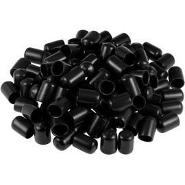 MACHSWON 12mm Rubber End Caps Vinyl Round End Cap Cover End Safety Cover,black,100pcs