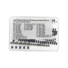 22 Values Total 260 Pieces SMD Rectifier Diode Fast + Recovery Diode + Schottky Diode + Switching Diode Kit