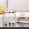 Small 3-in-1 Sand Timer, 3 inch Hourglass with Brushed Stainless