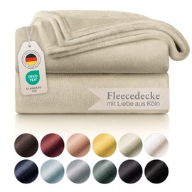 Blumtal Cuddly Fluffy Blanket, Oeko-Tex Certified Fleece Blanket, 130 x 150 cm, Home and Cuddly Blanket, Beige, Fleece Blanket, Microfibre Blanket, Cuddly Blanket, Beige, 130 x 150 cm