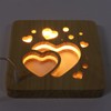 Wooden 3D LED Light Valentine's Day Hollow Hearts Shape Style