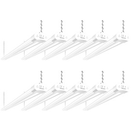 hykolity 10 Pack 4FT Linkable LED Utility Light Fixture, 4400lm, 42W, 5000K Daylight for Workshop, Garage, Hanging or Surface Mount, with Power Cord, ETL