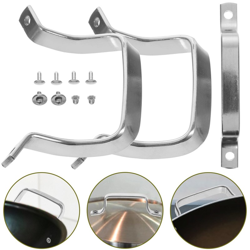 Kichvoe 1 Set Stainless Steel Pot Handles Replacement Metal Pot