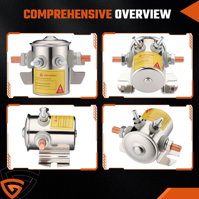 4-Terminals Max 300A Heavy Duty Solenoid Relay Nickel-Plating for Golf