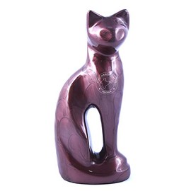 Aluminium Contemporary Cat Cremation Urns for Ashes - Peaceful Pet Memorial Keepsake Urn for Cats | Hind Handicrafts (15 Cubic Inches, Brown)