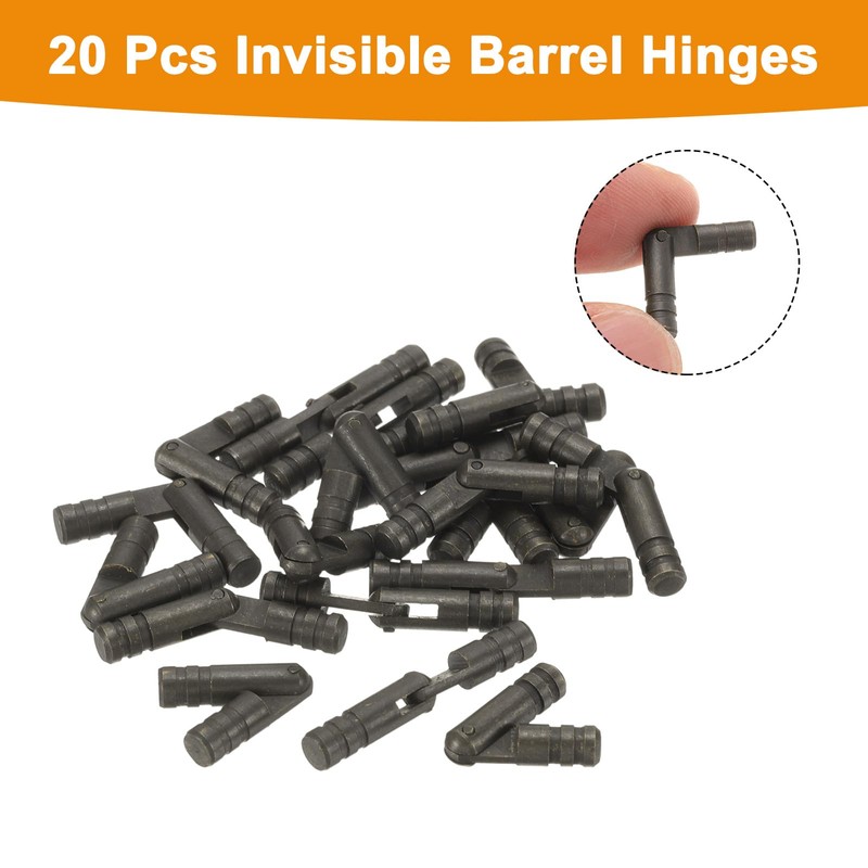 sourcing map 20Pcs Invisible Barrel Hinges, 4x25mm Brass Concealed Hinge,