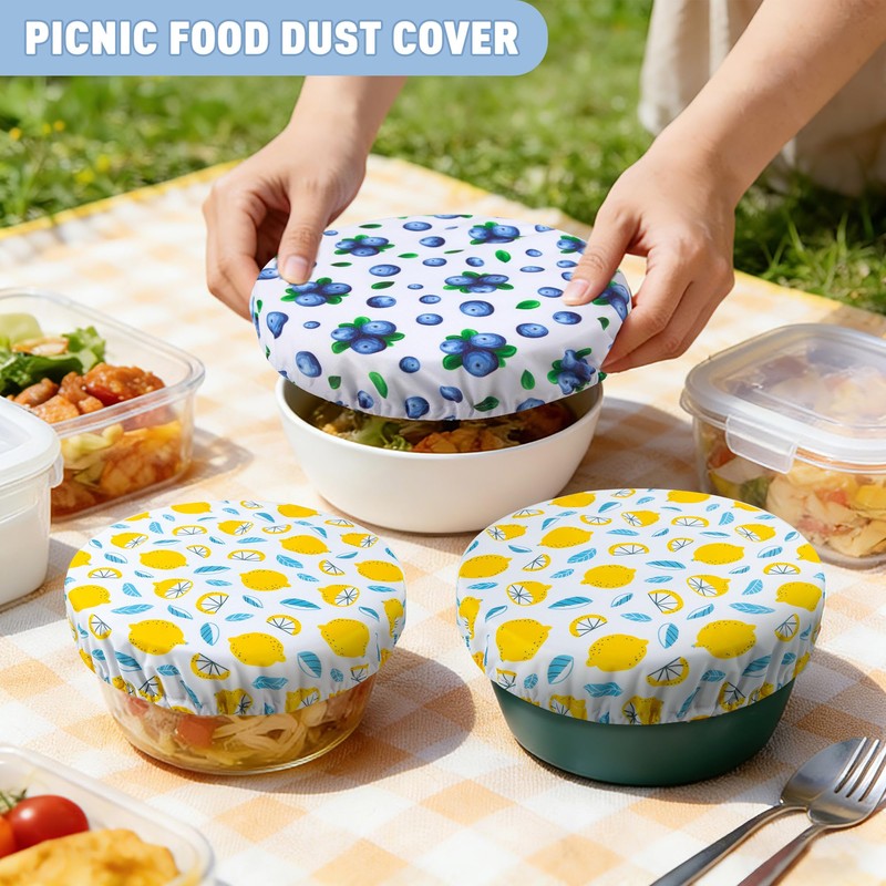 6 PCS Bowl Covers for Bread Proofing, Reusable Elastic Fabric