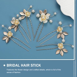 Didiseaon U-Pin Hair Pin, Fashionable, Pearl Pin Hair Ornament, Set of 6, Pearl Pin, For Weddings, Graduation Ceremonies, School Entrance Ceremonies, Hair Ornaments, Headdress, Kimono, Arrangement,