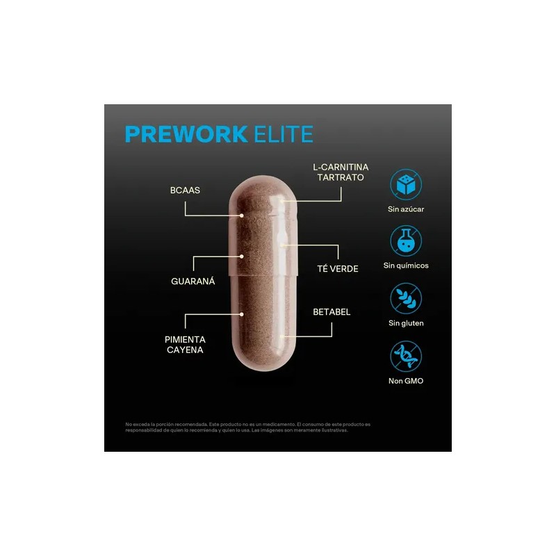 Preworkout Elite 120 Cápsulas Suplemento Vitalbotanics Sabor Sin sabor