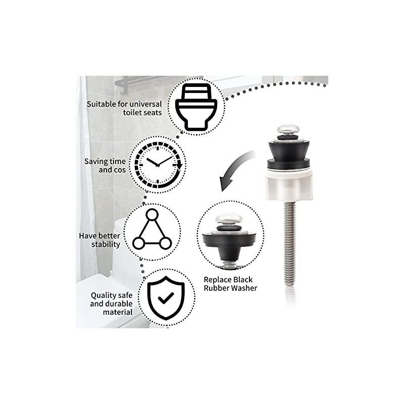 Universal Toilet Seat Hinge Bolts Kit, Heavy Duty Toilet Bolts,