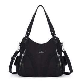 Purses and Handbags Women Fashion Tote Bag Nylon Shoulder Bags Top Handle Satchel Purses Vegan Leather Handbag