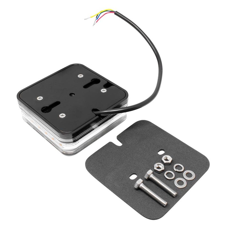 MS75AC Permanent Mount Amber/White LED Mini Beacon - 10 Flash