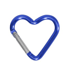 ZSYTF Heart Shaped Aluminum Alloy Carabiner Clip Keychain Spring Snap Hook Camping Backpack Clips Heavy Duty Rustproof, Blue