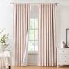 Pinch Pleat Full Blackout Curtain Panel Linen Texture Thermal Insulated