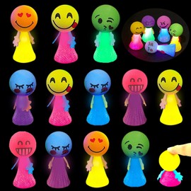 IWTBNOA LED Light Toy Children, Pack of 12 Jumping Toys, Bouncing Party Gifts, Spring Launchers Toys, Jumping Balls, Bouncy Ball, Give Aways Party Bags Children's Birthday, Goodie Bag Stuffers