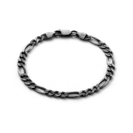 STERLL Men's Bracelet Silver 925 Black Oxidised Sustainable Packaging Small Gifts, Sterling Silver, Without Stone