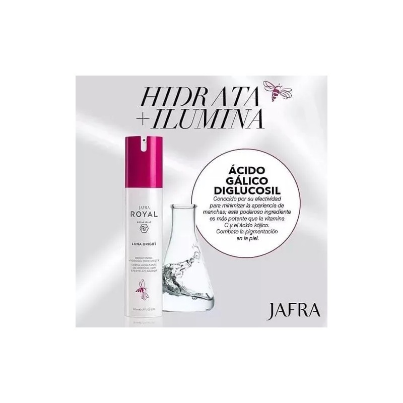 Jafra Royal Luna Bright Crema Hidratante Hidrogel Aclarador Mixta Día/noche