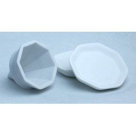 Moa Feteli [Salt Set] Octagonal Salt Set, Made in Japan, Unglazed Salt, Set of 2 Octagonal Plates