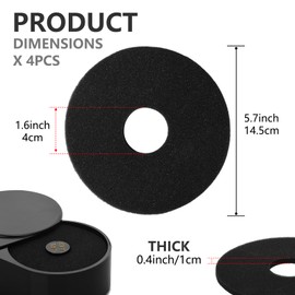 4pcs Bar Rimmer Sponges Replacement 5.7 Inch Glass Rimmer Sponges Bartender Tool Sponge Bar for Cocktails Margarita Salter Lime Juice Trays Accessories Supplies, Black