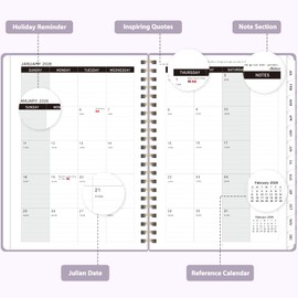 2026 Planner, Weekly and Monthly Calendar Agenda Book, Jan 2026 - Dec 2026, Hardcover Planning Academic Planner for Office School Supplies and Desk Accessories - A5 (6.3'' x 8.5'')