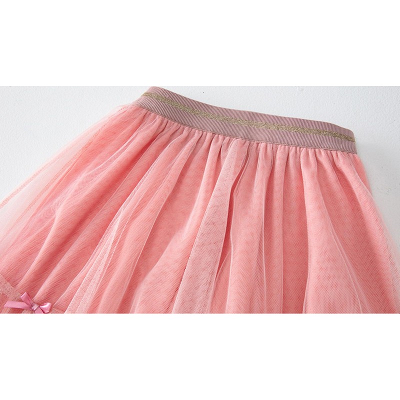 Kids Girl Pleated Elastic High Waist Tulle Skirt A-Line Boho