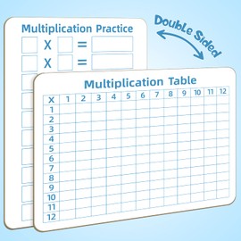 Multiplication Chart Whiteboard - Double-Sided Times Table, 9" x 12" Dry Erase Board, Math Manipulatives White Board for Kids Students, Classroom and Home Learning