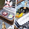 HYBDAMAI Picnic Basket for 4 with Waterproof Picnic Blanket and