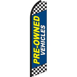 Flagdom Pre-Owned Vehicles Blue Swooper Flag Feather Super Bow Banner