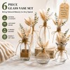 Glass Bud Vases Set of 6 for Flowers, Clear Small