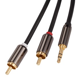 PX&PWR 3.5mm to RCA Cable, 3.5mm Male to 2 RCA Male Audio Auxiliary Adapter Stereo Splitter Cable, 6.6ft/2m AUX RCA Y Cord for Smartphones, Speakers, Tablets, MP3, HDTV