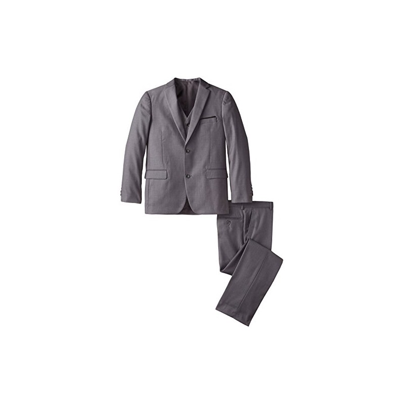 a.x.n.y Boys' Big Tailored Solid 3 Piece Suit, Grey, 10