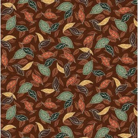 Quilting Treasures - Frond Nouveau - Tossed Leaves - Brown, Fabric BTY