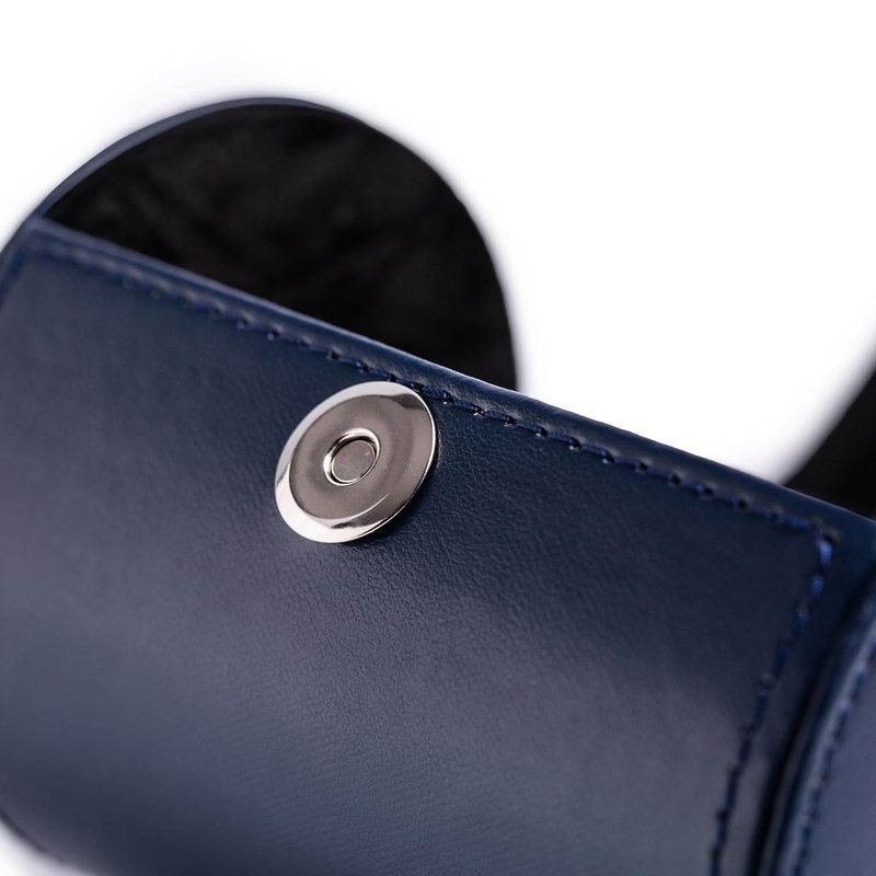 Tie Box for Travel Men's PU Leather Blue Ties Case
