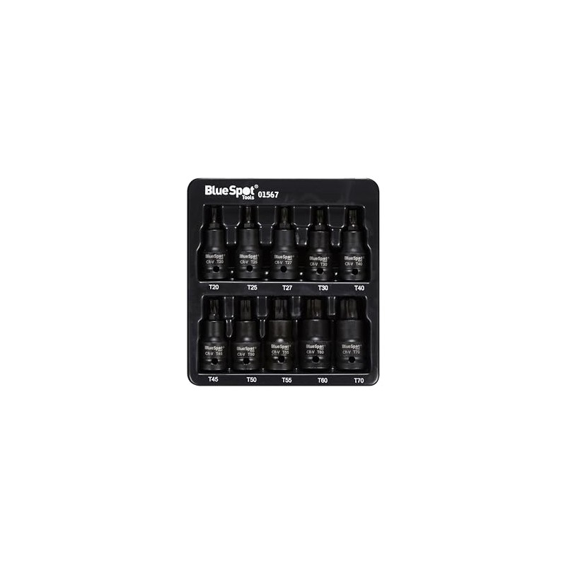 Blue Spot Tools 10 PCE 1/2" Impact Torx Bit Socket