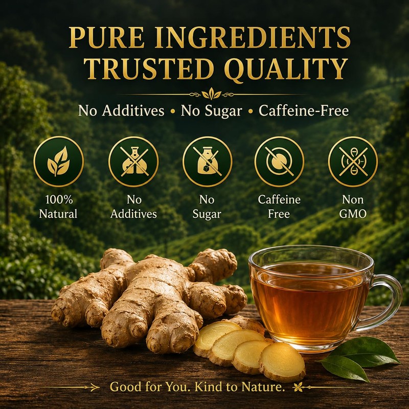 WOTIHA 150 Premium Ginger Tea Bags, 100% Pure Ginger Root,