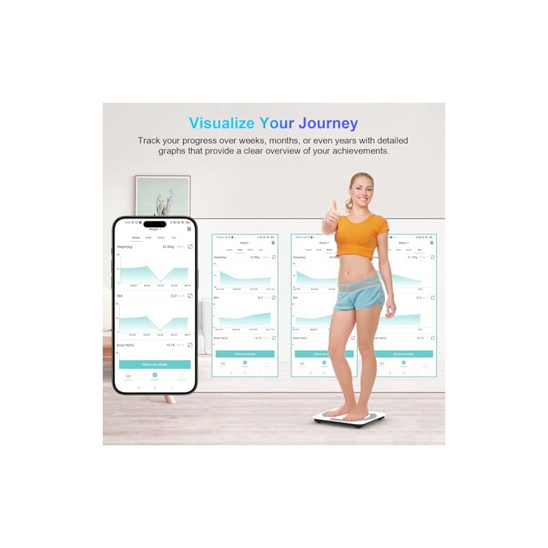 Healthkeep Smart Body Fat Scale with 13 Body Composition Metrics,