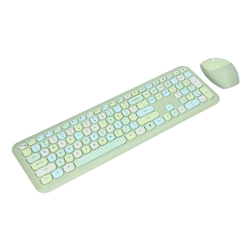 Keyboard Mouse Combo 2.4G Retro Multi Color Mute Cover Wireless