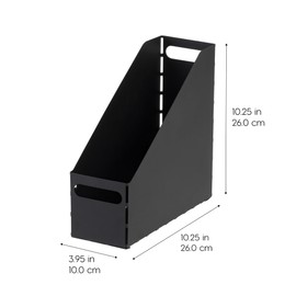 IRIS IRIS USA Metal Magazine File Holders, 6 Pack, for Letter/Legal File, Durable Vertical Desktop File Paper Organizer, File Storage Box Stand Rack for Document Notebook Binder Home Work Office, Black