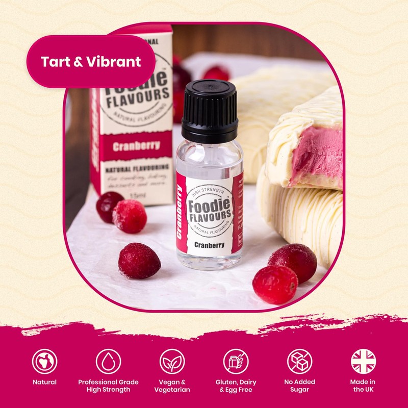 Cranberry Natural Food Flavouring 15ml - Foodie Flavours